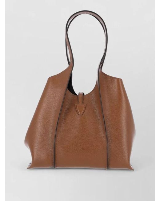 Tod's Brown Bucket Bag Shopper Metal Hardware Top Handle