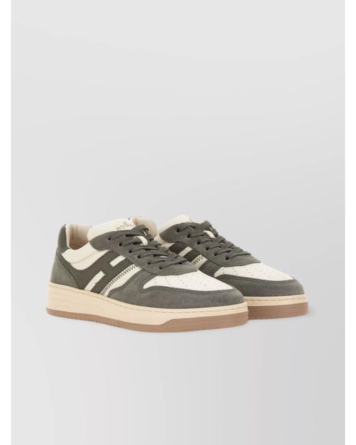Hogan Gray Leather Low-Top Sneakers