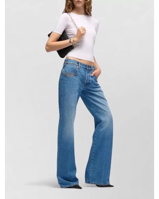 Gucci Blue Denim Low-Rise Bootcut Jeans