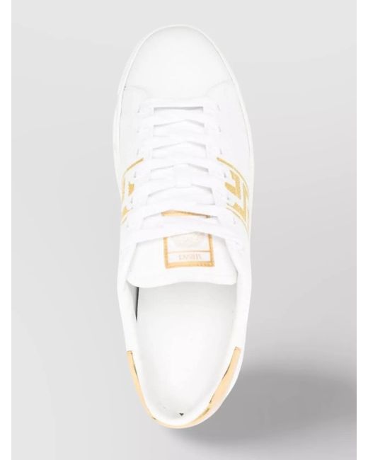 Versace White Leather Low-Top Sneakers for men