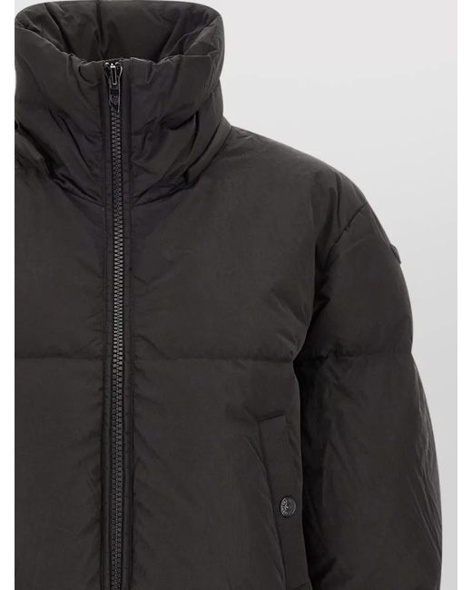 DIESEL Black Down Cropped Puffer Jacket