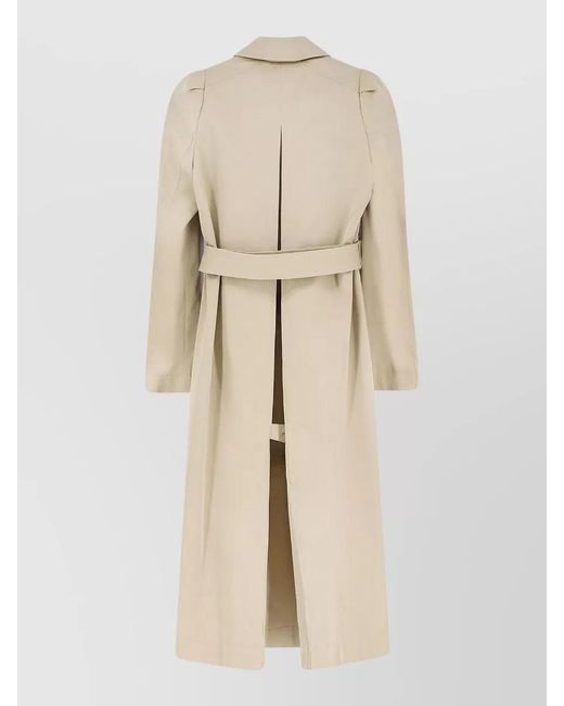 McQueen Natural Cotton Puff-Sleeve Trench Coat