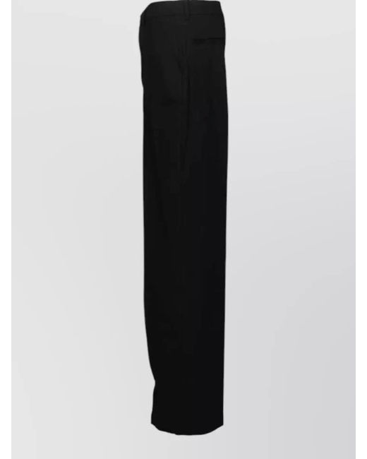 Rick Owens Black Workwear Wide Leg Pants Belt Loops for men