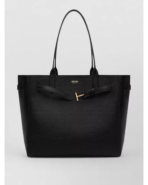 Tom Ford Black Audrey Medium Leather Tote Bag