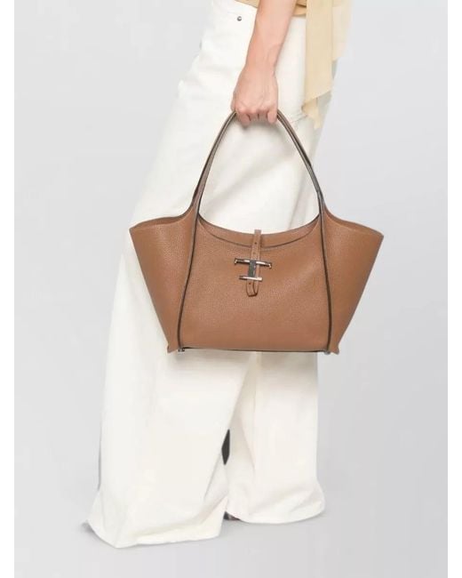 Tod's Brown Small Shopping Tote Bag Double Handles