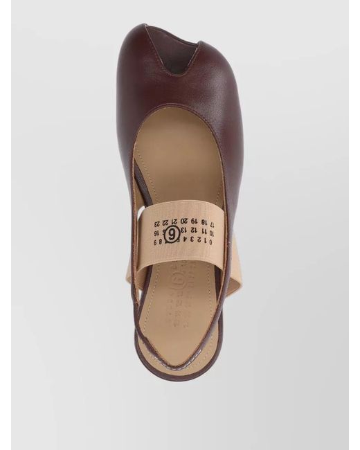 MM6 by Maison Margiela Brown Flat Sole Open Toe Slingback Two Tone Sandals