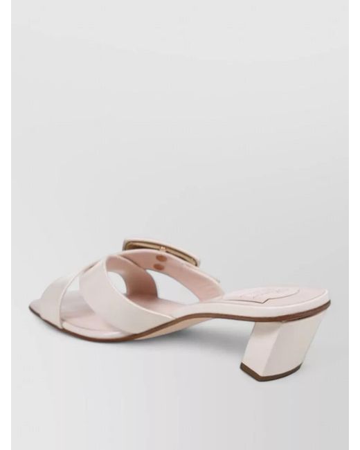 Roger Vivier Pink Buckle Mule Sandals Open Toe Block Heel