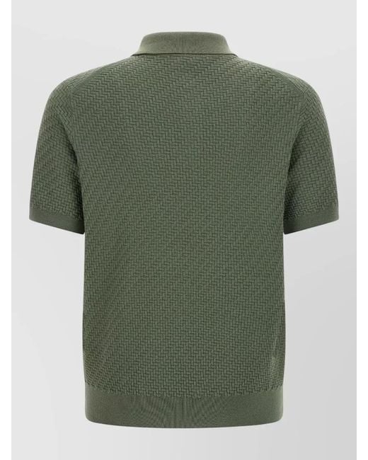 Brioni Green Weaving Polo Plot for men
