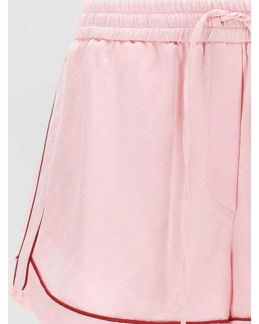 Off-White c/o Virgil Abloh Pink Jacquard Satin Short Shorts
