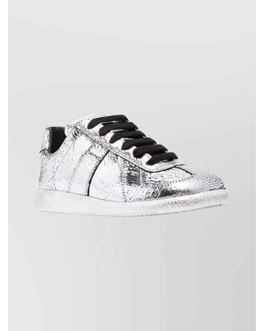 Maison Margiela Metallic Low-Top Sneakers Rubber Sole
