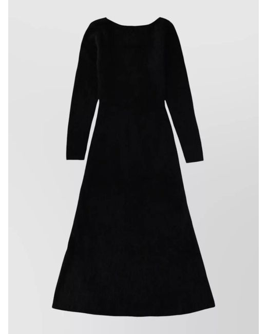 THE GARMENT Black Long Knit Dress Roma Fitted Waist