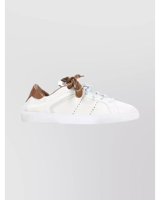 Miu Miu White Calf Leather Sneakers