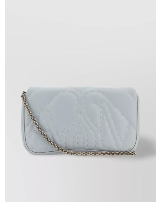 McQueen Gray The Seal Small Leather Crossbody Bag