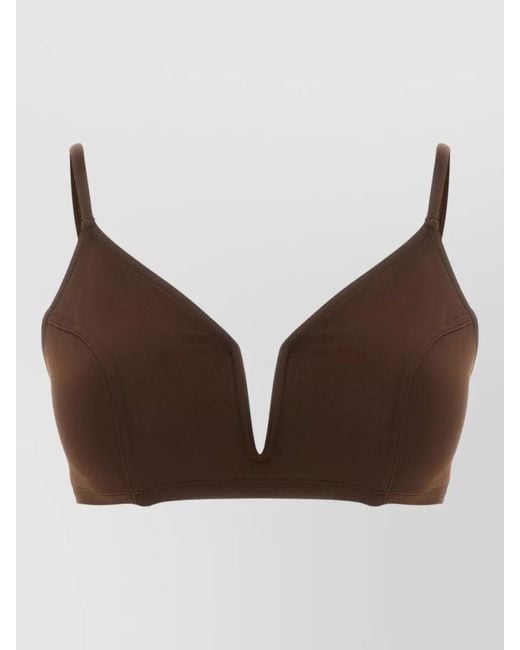 Eres Brown Deep V-Neck Triangle Bikini Top
