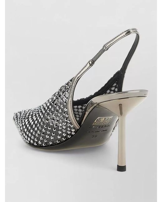 Le Silla Gray Gilda Slingback Pumps Pointed Toe Stiletto