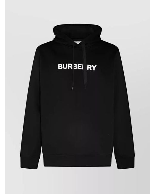 Burberry Black Logo Print Cotton Hoodie for men