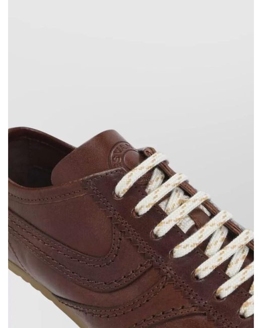 Dries Van Noten Brown Leather Low-Top Sneakers