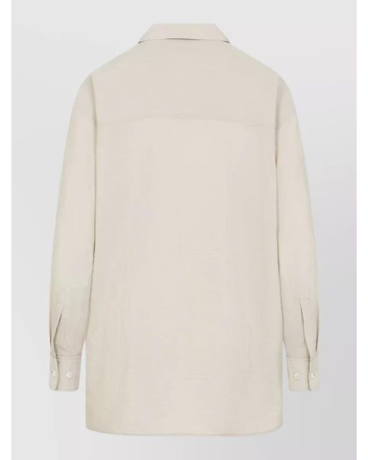 Lemaire White Silk Long Shirt