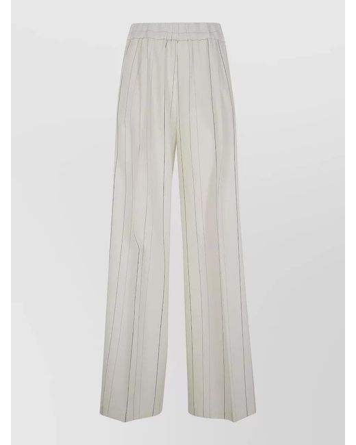 Semicouture White Johnny Wide-Leg Trousers