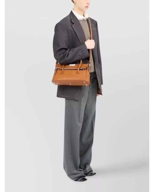Maison Margiela Brown 5Ac Medium Leather Tote Bag