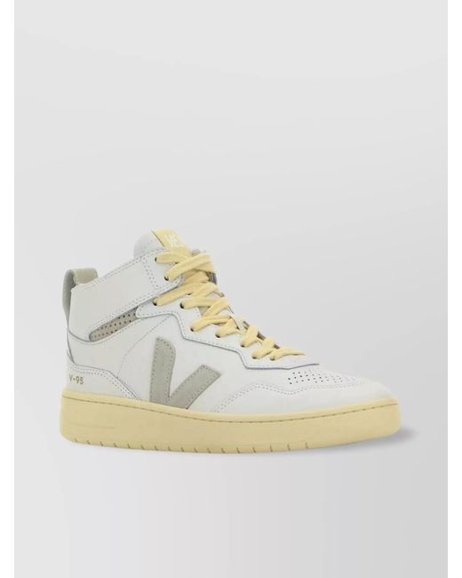 Veja Natural Leather High-Top Sneakers