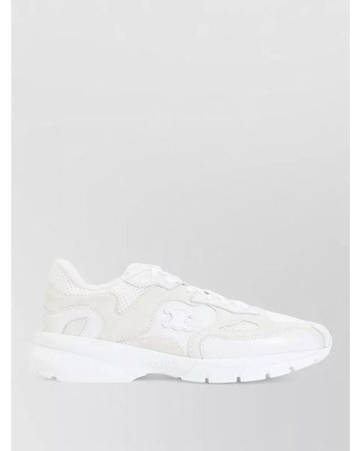 Céline White Leather Low-Top Sneakers