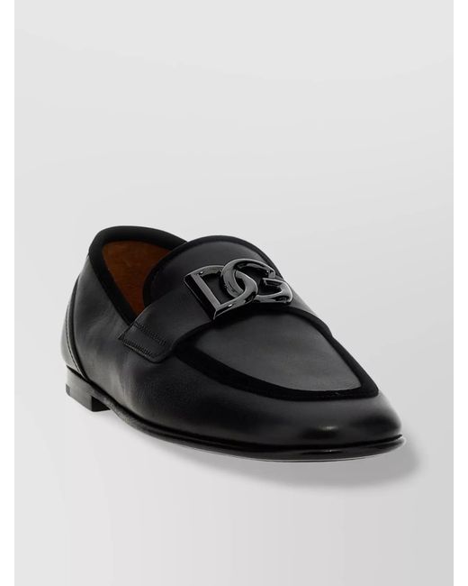 Dolce & Gabbana Black Leather Loafers for men