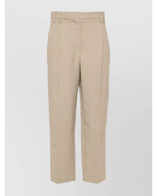 Brunello Cucinelli Natural Cropped Trousers