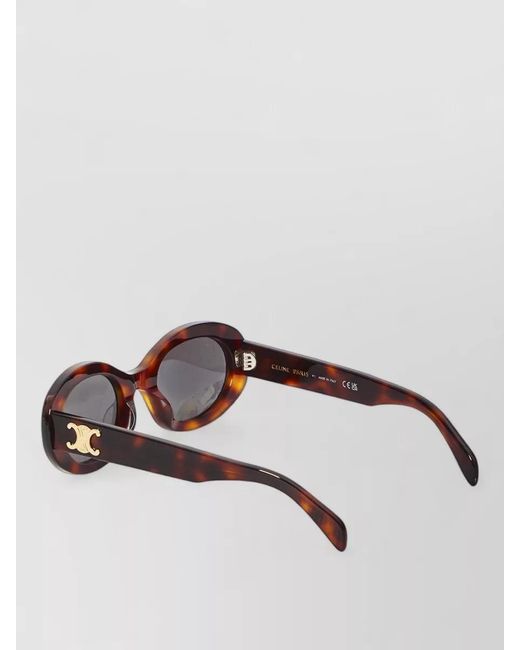 Céline Gray Havana Acetate Round Sunglasses