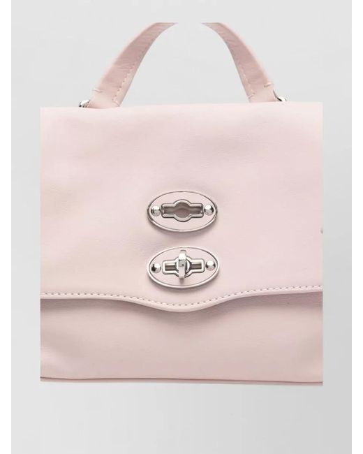 Zanellato Pink Postina Saeta Baby Leather Crossbody Bag