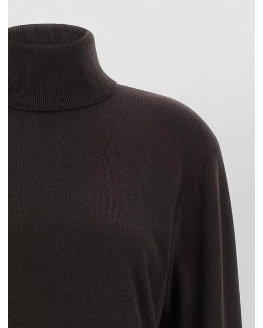 Brunello Cucinelli Black Monile Cashmere High Collar Sweater