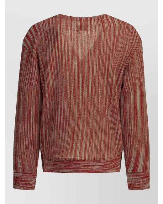 Needles Brown Striped Cardigan Long Sleeves Ribbed Trims for men