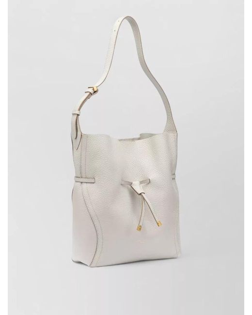Gianni Chiarini White Leather Shoulder Bag