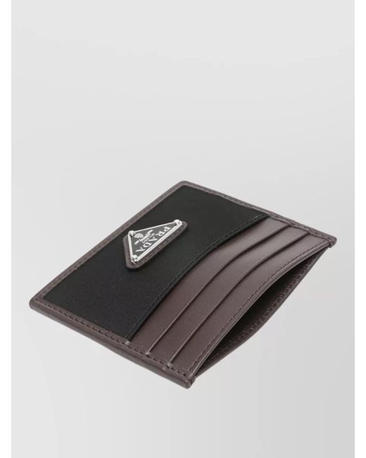 Prada Black Leather Card Holder for men