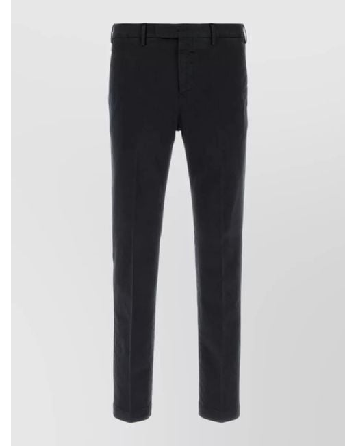 PT Torino Blue Stretch Cotton Tailored Slim Fit Pants for men