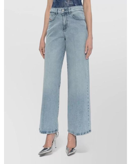 DIESEL Blue High-Rise Wide-Leg Jeans