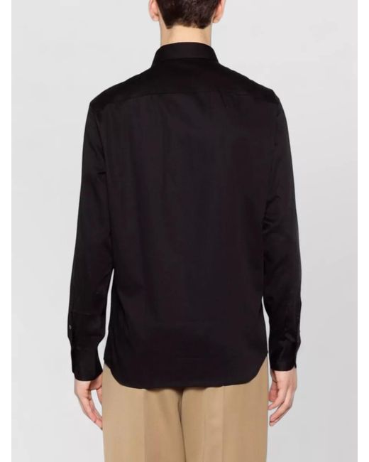 Emporio Armani Black Cotton Long-Sleeve Shirt for men