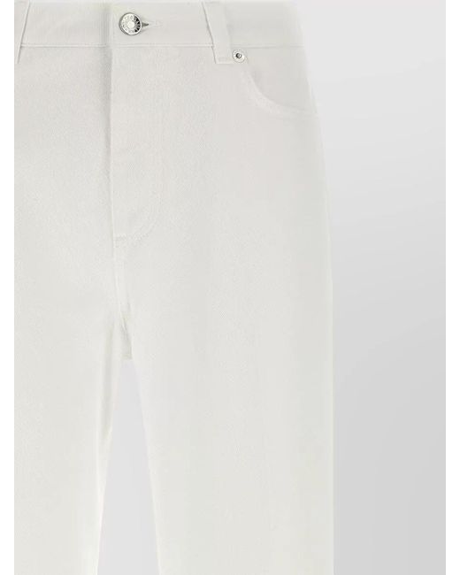 Dolce & Gabbana White Denim Wide-Leg Trousers