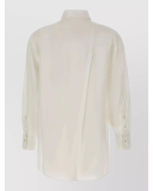 Woolrich White Linen Boyfriend Shirt