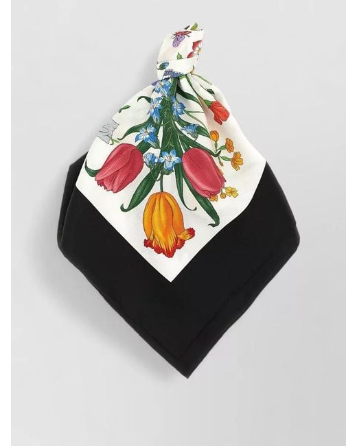 Gucci Multicolor Silk Floral-Print Scarf