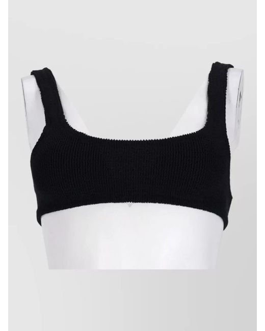 Mc2 Saint Barth Black Crinkle Bikini Top