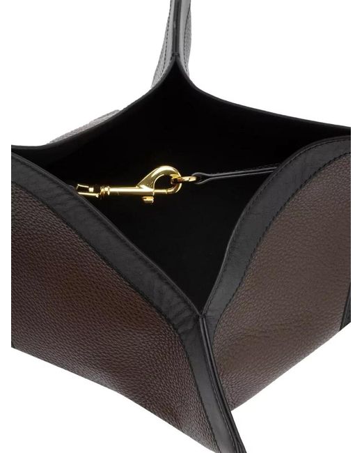 Yuzefi Black Tote Bag Adjustable Strap Two Tone Shape