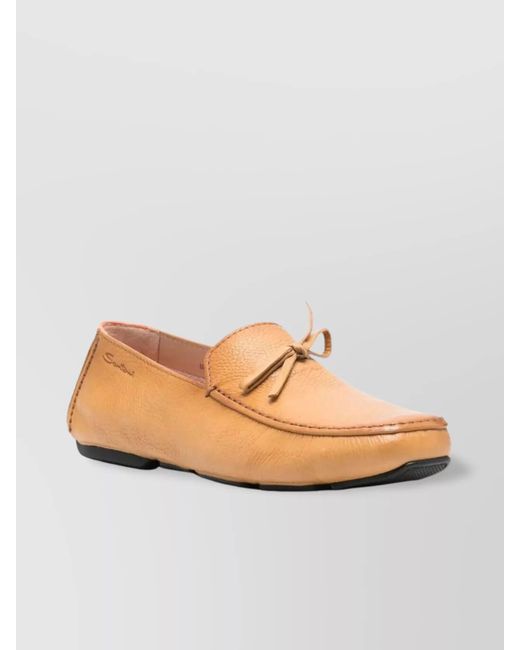 Santoni Natural Leather Loafers for men
