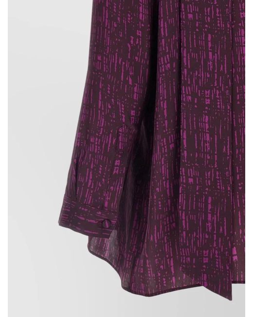 Gianluca Capannolo Purple Katherine Shirt Relaxed Fit Print Tie Detail