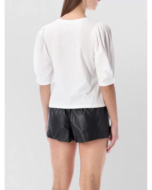 Isabel Marant White Cotton Ribbed Crew Neck Relaxed-Fit T-Shirt