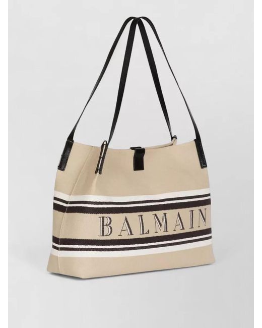 Balmain Metallic Release Medium Canvas Tote Bag