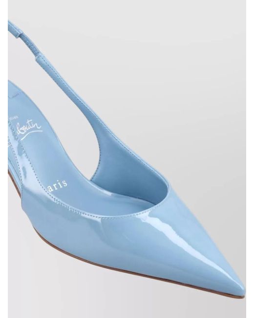 Christian Louboutin Blue Miss Z Slingback Pumps Patent Finish