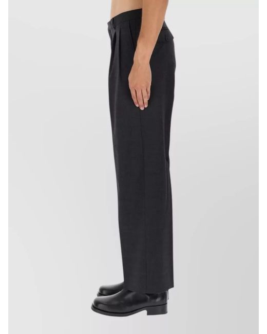 sunflower Black Tailored Pleat Trousers Belt Loops Detail for men