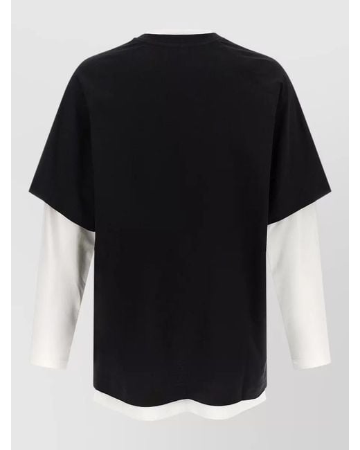 Moschino Black Rebel Layered Long Sleeve Crew Neck T-Shirt for men