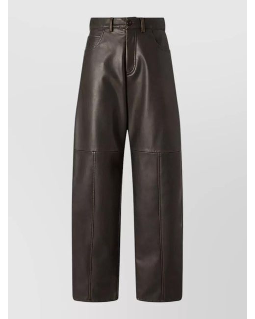 Pinko Gray Wide-Leg Trousers
